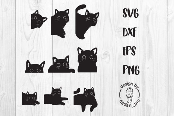 Black Cat Peeking SVG for Graphics and Crafts