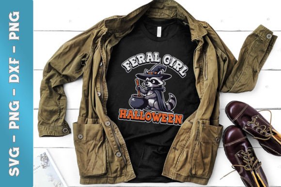 Feral Girl Raccoon Halloween Funny SVG for Graphics and Crafts