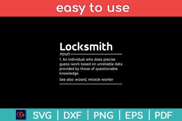 Locksmith Definition Noun Funny Svg File for Graphics and Crafts