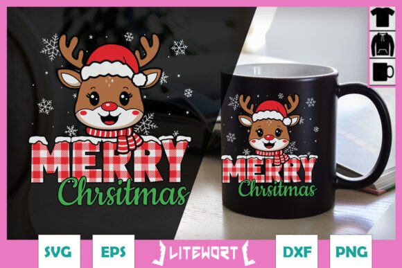 Merry Christmas Reindeer Funny SVG for Crafts and Graphics
