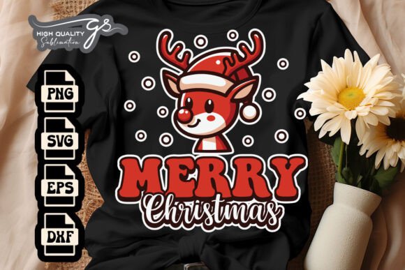 Merry Xmas Reindeer Funny SVG for Graphics and Crafts