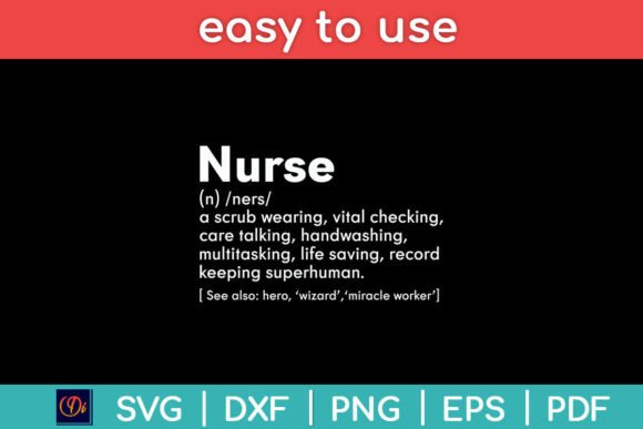 Nurse Definition Funny Svg Design for Crafts and Graphics