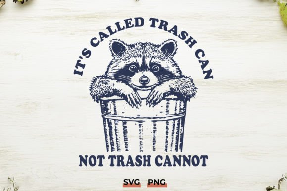 Trash Can Raccoon Funny SVG for Crafts and Graphics